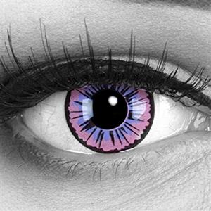 Meralens Lenti a contatto Colorate viola 'Purple Fee' - con porta lenti a contatto - ideali per Manga Anime Cosplay Halloween - Durata 1 Anno 1 Coppia (2 pezzi) senza correzione