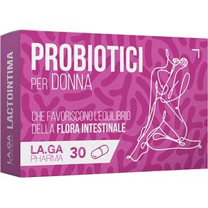 LA.GA Probiotici Donna - Ripristino Flora Vaginale con Lactobacillus e Saccharomyces - 30 Capsule