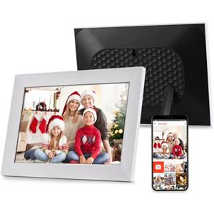 Andoer Cornice Digitale WiFi 10.1 Pollici, Cornice Foto Digitale Pannello Touch LCD, Memoria 12GB, Rotazione Automatica, condivisione Tramite App, Regalo per la Famiglia e Gli amic