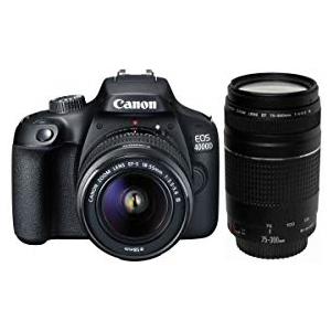 Canon EOS 4000D + 18-55 DC + 75-300 DC Corpo della fotocamera SLR 18 MP 5184 x 3456 Pixel Nero