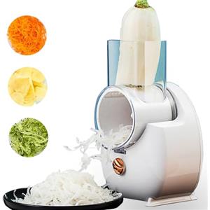 Yunir Grattugia Elettrica per Formaggio, Affettatrice Elettrica con Funzionamento One Touch, Affettaverdure Automatica per Formaggi di Frutta e Verdura, Macchina per Insalata per