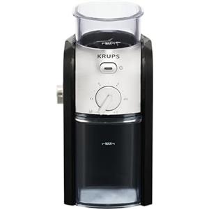 KRUPS Macinino da caffè piatto in acciaio inox, 226,8 g, nero e metallo