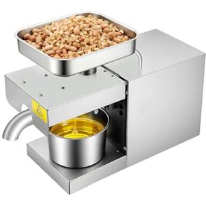 CHERIPOLI 600 W pressa olio per arachidi, olio di soia, macchina per estrazione dell'olio in acciaio inox, macchina per l'estrazione dell'olio, per semi di sesamo di colza