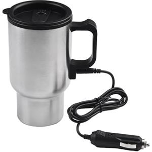 EpheyFIF Bollitore riscaldato dell'acciaio inossidabile della tazza di caffè dell'automobile 450ML per uso di viaggio con l'alimentazione elettrica 12V