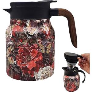 Pcingsia Raidley - da tè con motivo floreale vintage, infusore integrato, Doresty Tea Thermo, teiera termica con infusore, teiera termica in acciaio inox