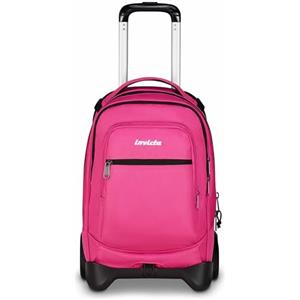 Invicta Trolley Scuola Plug, Rosa, 3 in 1, Zaino Doppio Scomparto Con Carrello Sganciabile, Tasca Per PC, Tasca Per Borraccia, 34 lt, Scuola Media e Superiore, Viaggio, Zaino Ragazza