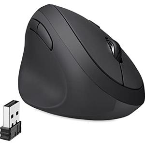 Perixx Perimice-719L, mouse verticale wireless per mancini, clic silenzioso e DPI a 3 livelli