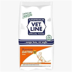 vet line crocchette per Gatti Gattini Kitten Prevenzione Gattini Maiale Anatra Pesce Fegato 400g svezzamento