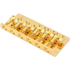 Srliya Ponte per Basso Elettrico a 6 Corde, Design con Retro Spesso, Base Multifunzionale in Fusione Resistente, per Esercitazione, in Lega di Zinco (Oro)