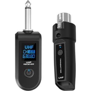 Lonrtesw Microfono Wireless Trasmettitore e Ricevitore XLR Wireless UHF per Microfoni Dinamici Mixer Audio Sistemi PA