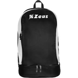 Etoile Zaino Ulysse per Zeus Sport Fondo Rigido Vano Portascarpe Relax Allenamento Fitness Palestra Borsone Zaini Zainetti Ampia Tasca Frontale Scomparto (Nero/Bianco, H 50 x L 32 x P 28 cm)