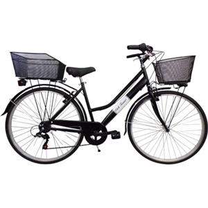 Cicli Tessari - bicicletta donna bici da passeggio city bike 28 cambio 6 velocita' con cesto anteriore e posteriore