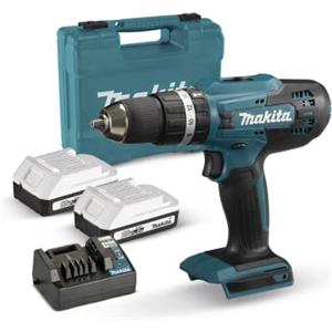 Makita HP488D006 Avvitatore E Trapano A Percussione 18 V Tipo G, 42 Nm, Fornito Con 2 Batterie Da 2,0 Ah Valigetta