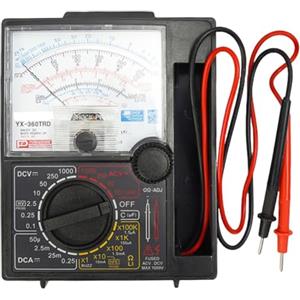 Fuhjythy Tester Multimetro Analogico con Penna di Prova con Cicalino Tester di Tensione e Corrente DC 1000V Puntatore Portatile Misuratore Analogico Multimetro