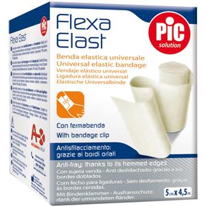 PIC Benda Elastica Bianca 8 cm x 4,5 m - Supporto per Articolazioni e Muscoli