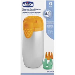 Chicco Portabiberon Termico Step Up in Acciaio Inossidabile, Mantiene la Temperatura fino a 5 Ore, Senza BPA, 0 Mesi