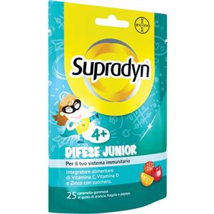 BAYER Supradyn Difese Junior - Integratore per Bambini con Vitamina C, D e Zinco, 25 Caramelle Gommose