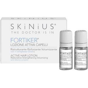 Skinius FORTIKER Lozione Attiva per Capelli Deboli e Sfibrati - 12 Flaconi con Zinco, Biotina, Rame, Magnesio e Silicio