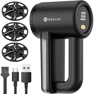 WiredLux Levapelucchi Elettrico WiredLux - Levapelucchi Ricaricabile per Vestiti e Mobili - 3 Velocità Regolabili, Spazzola a 6 Lame, Display a LED, Ricarica USB (Nero)