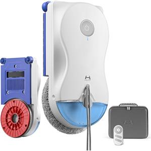 HUTT R10 Robot Lavavetri Finestre, Sistema di Pulizia Ibrido Umido/Secco con Pulizia Umida Rotante e Asciugatura Azionata, 7000 Pa, Doppio Spray HydroJet, Navigazione 7.0 (Bianco + grigio)