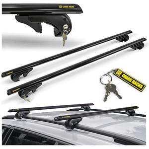 CHROMEMASTER CHAOS RACKS | Universale Portapacchi da Tetto per Barre Longitudinali Aperte; Barre Portatutto | Trasporta in Sicurezza Box da Tetto, Portabici | Struttura Leggera e Resistente in Alluminio | 120 cm