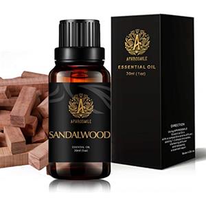 Aphrosmile Aromaterapia sandalo profumato olio, 1 oz - 30ml Aromaterapia Olio essenziale di sandalo Profumo per diffusore, umidificatore, terapeutico Grade Sandalo Fragranza olio essenziale per massaggi, casa