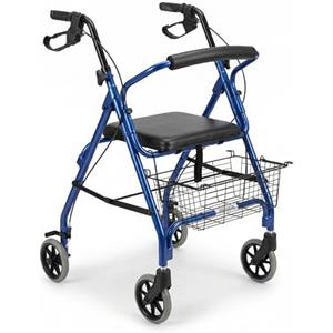 HEALTH Medical Fab Deambulatore in Alluminio Ultraleggero con 4 ruote Pieghevole con Cestino e Porta Bastone