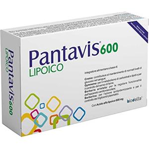 BIODELTA Pantavis 600 Lipoico Integratore alimentare a base di Cromo, Gymnema, Berberis aristata, Berberina ed Acido alfa lipoico 600 mg