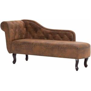 vidaXL Sdraio Elegante Ergonomica Imbottita Confortevole Design Moderno Accattivante Lettino Chaise Longue Poltrona Marrone in Similpelle Scamosciata
