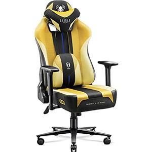 DIABLO CHAIRS Sedia da Gaming X-PLAYER 2.0 Ergonomica in Tessuto con Braccioli 3D e Cuscini Inclusi - King (XL) Dark Sunflower