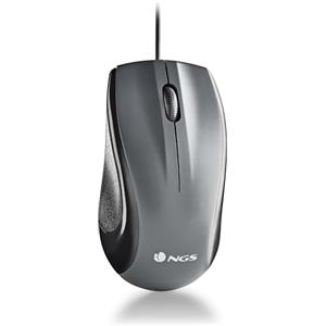 NGS MIST - Mouse Ottico 1000dpi con Cavo USB, Mouse per Computer o Laptop con 2 Pulsanti, Plug&Play, Ambidestro, Nero