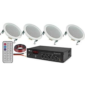Power Dynamics KIT AUDIO 1 FILODIFFUSIONE BLUETOOTH+USB+RADIO FM+TELECOMANDO+4 CASSE DA 5'