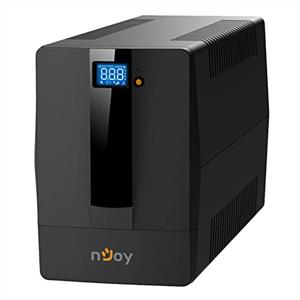 NJOY Horus Plus 1500 Gruppo di Continuità 1500VA 900 Watt, Line Interactive, Display LCD Touch Screen, AVR, USB, 4 Uscite Schuko, Protezione Lan RJ45, Software per Gestione UPS, 2 Batterie 12V-9Ah