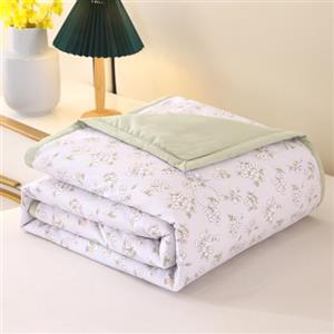 DOTBUY-SHOP Trapuntino Copriletto Estivo Primaverile, Trapunta Leggera, 100% Poliestere Copriletto Trapuntato Cotone per Letto Singolo Letto Matrimoniale (Campanula,150x200)