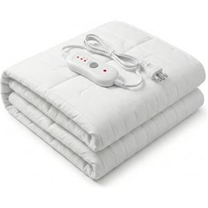 MAKA change your life quality MAKA Scaldaletto Elettrico Singolo e Matrimoniale Termocoperta in Poliestere Traspirante con Telecomando a 3 Livelli di Calore Timer fino a 12 Ore 100W per un Sonno Caldo (Singolo 150x80 cm)