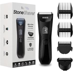 Odenson Stone Shaver - Rasoio per barba e corpo da uomo, rasoio senza fili impermeabile, tagliacapelli e kit per la toilette