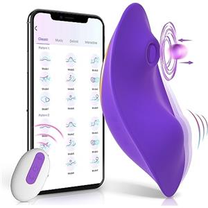 Loolosker Vibratoreper Donna Punto G Squirting Sex-Toys, Vibratori Farfalla succhia clitoride Ovetto Vibrante Telecomando 9 Modalità di Vibrazione & Succhia & APP Control usare Massaggio muscolare-wp43
