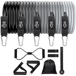 Generic Fasce elastiche di resistenza - 120 cm TPE cinghie di allenamento sospese per allenamento, kit portatile per esercizi da palestra, elastico ad alta resistenza con impugnature e attacchi alla caviglia