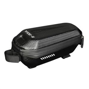 Lagomloot Borsa per telaio anteriore della bici, borsa impermeabile in EVA per tubo superiore, per ciclismo, colore nero, 22,5 x 10 x 9 cm