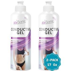 AbSonic - Gel Conduttore per elettrostimolazione, elettrodi, cinture addominali elettrostimolatore, TENS, EMS - 2x250ml