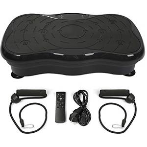 THINFAR Pedana Vibrante 3D Con Bluetooth, LCD Display, Telecomando e Bande di Resistenza - Fitness Vibration Trainer 200W (Nero)