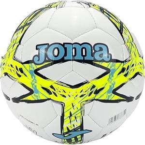 Joma Pallone da Calcio Dali III, Bianco con Design Blu e Giallo Fluorescente, Professionale per Allenamento e Partite, Misura 5