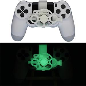 Generico Volante di ricambio per PS4 Controller Giochi di corse Mini Sterzo 3D Stampa ruota ausiliario Controller di gioco Joystick Simulatore Gamepad (Luminous Green)