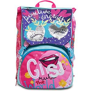 SJ GANG STYLE JAM GANG SJ Gang Zaino Scuola Sdoppiabile Seven Big Facce Girl, Unica, Rosa