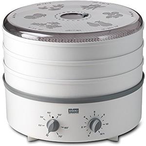 Stöckli Dörrex 0076.70 - Essiccatore con timer e griglia in plastica, colore: grigio chiaro, espandibile