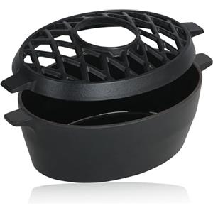 BBQ-Toro Umidificatore in ghisa smaltata | nero, 2,7 litri | Umidificatore in ghisa | Umidificatore per stufa a legna | Ciotola per camino, evaporatore per stufa, umidificatore per ambienti