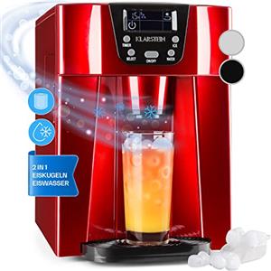 Klarstein Ice Volcano 2GR Fabbricatore Macchina Per Cubetti di Ghiaccio (12kg/24h, Serbatoio da 2 litri, Pannello di controllo soft touch, 2 diverse dimensioni dei cubetti) Rossa