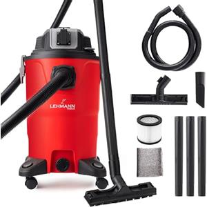 LEHMANN Aspirapolvere Industriale 30 L, Aspira Solidi e Liquidi con Presa di Corrente, Funzione di Soffiaggio, Doppio Filtro con HEPA, Scuotifiltro, Bidone Aspiratutto per Officina, Cantiere e Garage