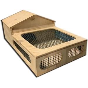 Euroshoppingonline Casetta teca terrario tartarugario casa per taratarughe tartaruga di terra rettili recinto recinzione gabbia trasportino 80x50x25h