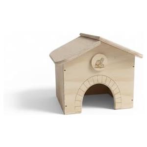 Euroshoppingonline Casetta per tartarughe di terra ricco porcellini d'india in legno multistrato terrario senza fondo ricorevo casa chalet villetta gabbia terrario rettili serpenti 30x30x23 (Naturale Porcellino D'india)